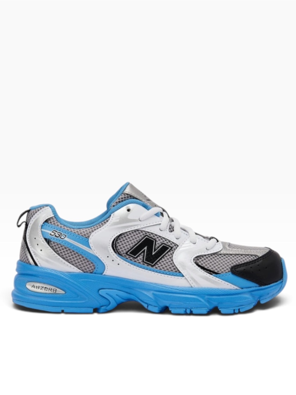 New Balance 530 men’s lace up running sneakers in silver azure